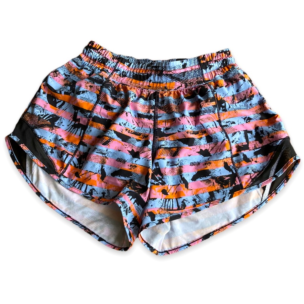 Lululemon Hot Hottie Shorts lined 4 inches Pink Orange Blue Black Size 4